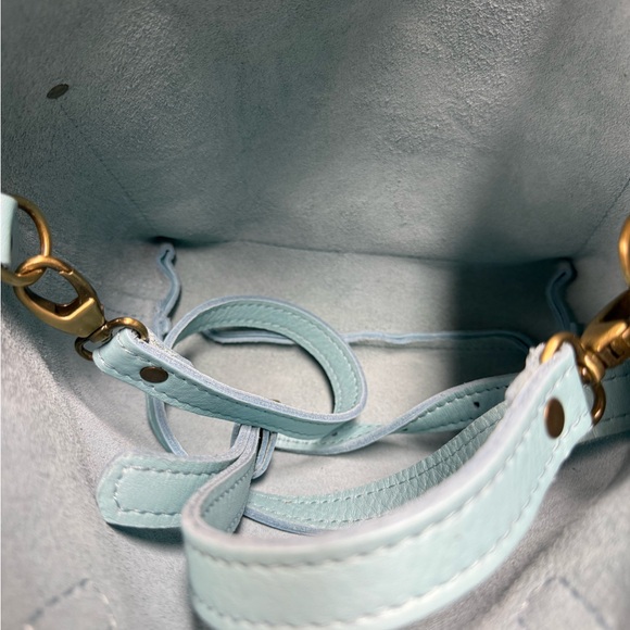 New Cabo Blue Portland Leather mini Snap crossbody Tote Bag - Picture 6 of 9